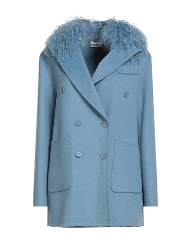 P.A.R.O.S.H. Mantel Hellblau 100% Wolle, Ziegenhaar