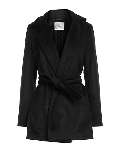 SOUVENIR Coat Black 87% Polyester, 13% Viscose