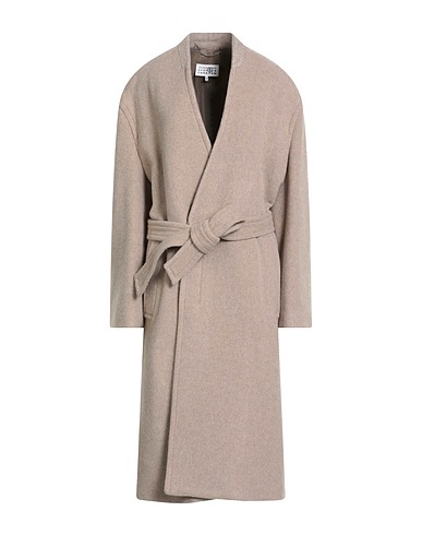 MM6 MAISON MARGIELA Coat Beige 50% Wool, 25% Acrylic, 20% Polyester, 5% Other Fibres
