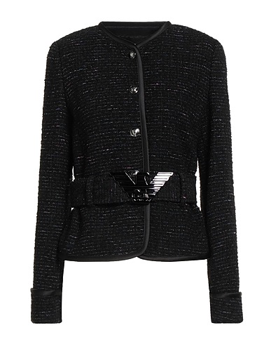EMPORIO ARMANI Jacket Black 51% Polyester, 48% Wool, 1% Metallic fiber