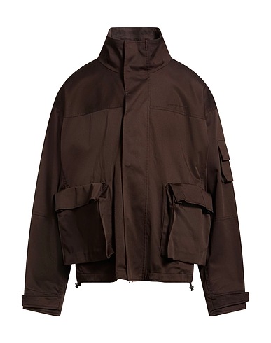 MSGM Jacket Dark brown 98% Cotton, 2% Elastane