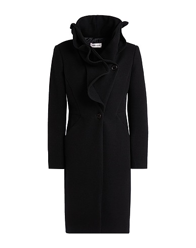SANDRO FERRONE Coat Black 90% Polyester, 10% Wool