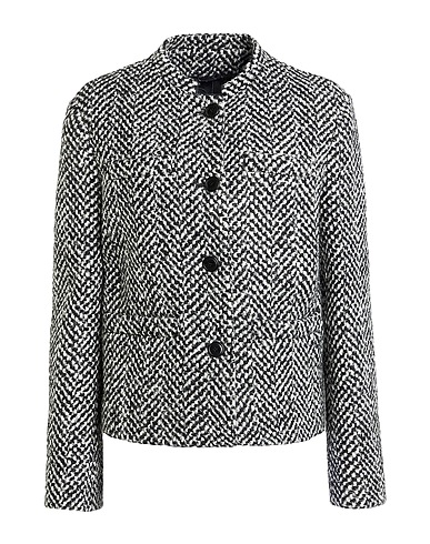 ERMANNO SCERVINO Jacket Black 42% Wool, 42% Acrylic, 7% Polyester, 6% Alpaca wool, 3% Polyamide