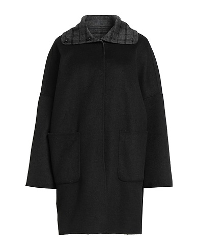 EMPORIO ARMANI Coat Black 85% Polyester, 10% Wool, 5% Other Fibres