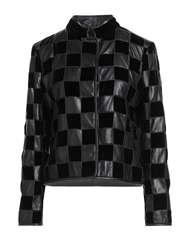 EMPORIO ARMANI Jacket Black 100% Lambskin, Viscose, Cupro