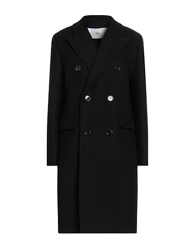AMI ALEXANDRE MATTIUSSI Coat Black 100% Virgin Wool