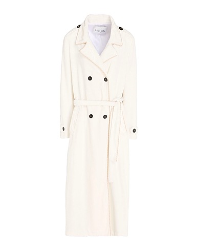 FORTE_FORTE Coat White 55% Viscose, 45% Cotton