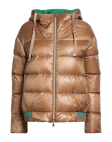 HERNO Shell jacket Light brown 100% Polyamide, Acrylic, Elastane