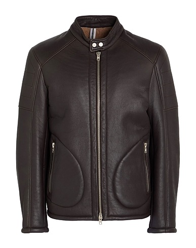 DFOUR Teddy Coat Dark brown Leather