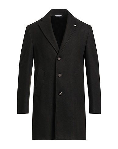 MANUEL RITZ Coat Black 57% Polyester, 39% Acetate, 4% Wool