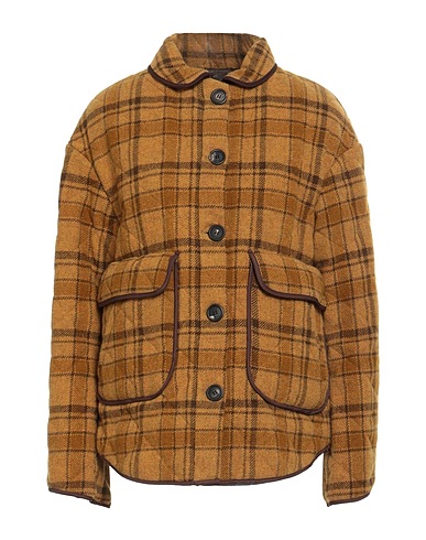 PALTÒ Cappotto Giallo ocra 56% Lana, 34% Poliammide, 4% Poliestere, 4% Altre Fibre, 2% Fibre tessili