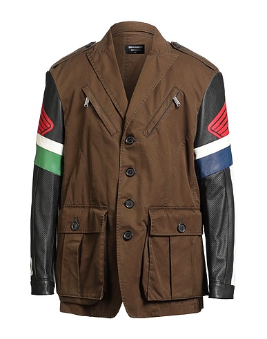 DSQUARED2 Jacket X HONDA Military green 100% Cotton, Calfskin