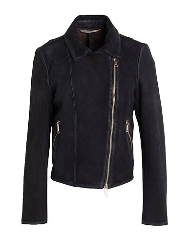 THE JACK AND JACKIE LEATHERS Jacket Black 80% Polyester, 15% Viscose, 5% Elastane