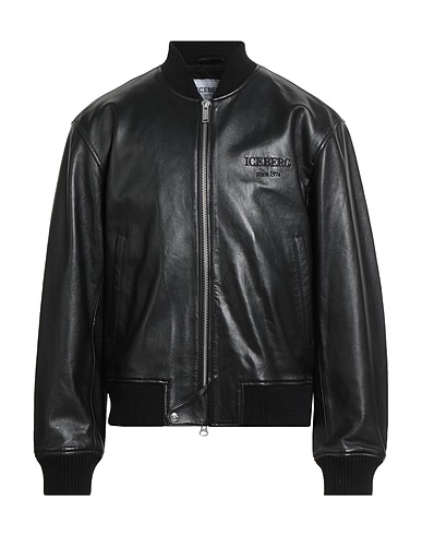 ICEBERG Bomber Nero 100% Pelle di agnello