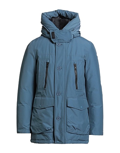 WOOLRICH Coat Slate blue 60% Cotton, 40% Polyamide