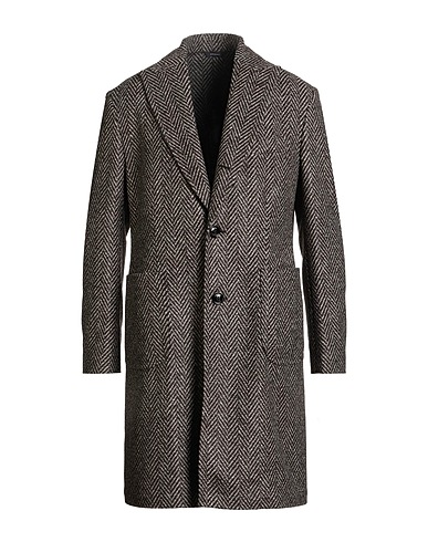 TOMBOLINI Coat Dark brown 45% Polyester, 40% Acrylic, 15% Virgin Wool