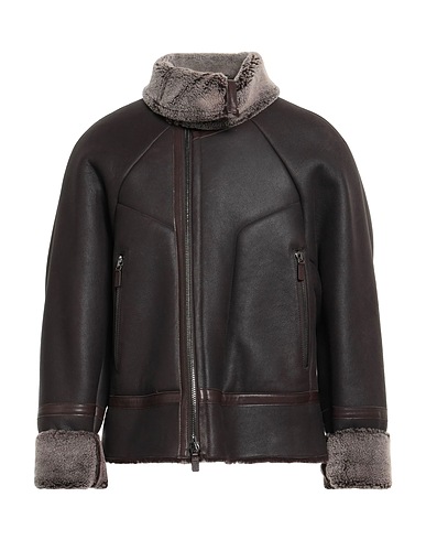 EMPORIO ARMANI Teddy Coat Dark brown 100% Shearling