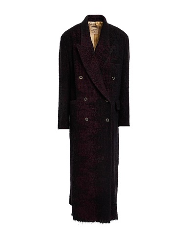 UMA WANG Coat Burgundy 65% Virgin Wool, 13% Alpaca wool, 13% Mohair wool, 9% Polyamide