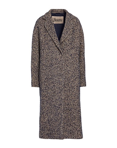 HERNO Coat Midnight blue 37% Wool, 34% Acrylic, 24% Polyester, 3% Polyamide, 2% Elastane