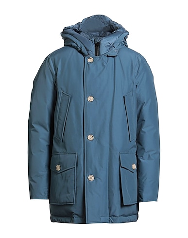 WOOLRICH Shell jacket Light blue 60% Cotton, 40% Polyamide