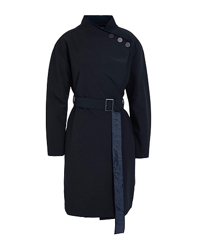 EMPORIO ARMANI Full-length jacket Midnight blue 89% Polyester, 11% Elastane