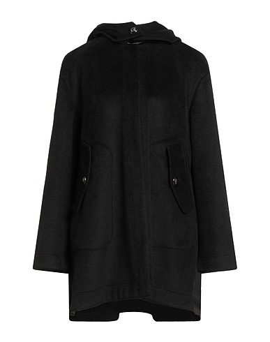 EMPORIO ARMANI Coat Black 85% Polyester, 15% Viscose