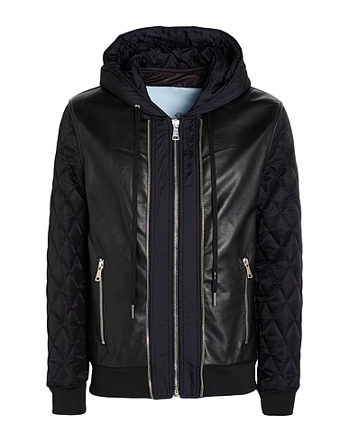YES LONDON Giubbotto Nero 100% Pelle, Poliestere