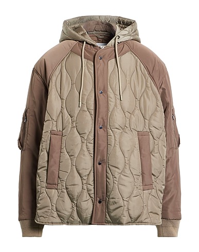 EMPORIO ARMANI Shell jacket Sage green 100% Polyamide, Polyester, Acrylic, Wool, Elastane