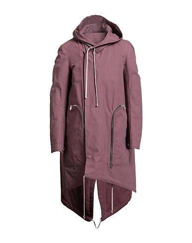 RICK OWENS Coat Mauve 100% Cotton, Calfskin
