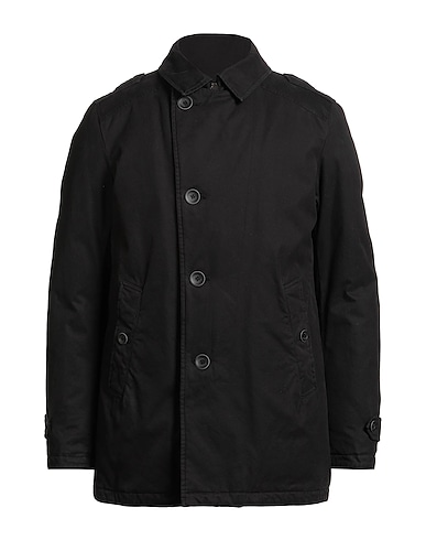 HERNO Coat Black 100% Cotton