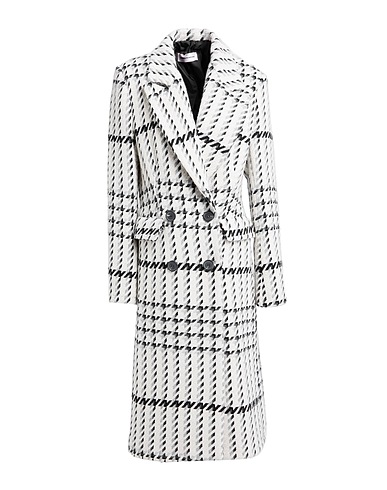 SANDRO FERRONE Coat Off white 45% Acrylic, 30% Polyester, 20% Wool, 5% Other Fibres