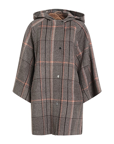 WEEKEND MAX MARA Coat Grey 100% Virgin Wool, Polyester