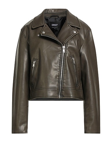 ONLY Bikerjacke Braungrau 100% Polyester, Polyurethan