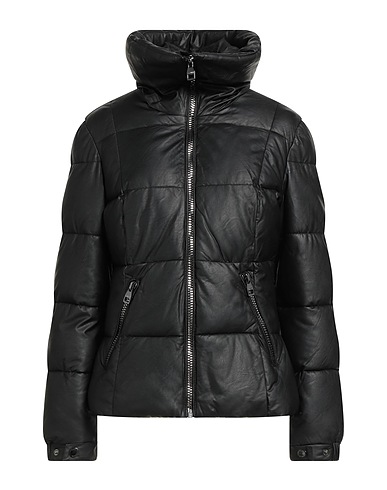 GAUDÌ Shell jacket JEANS Black 100% Viscose, Polyurethane resin