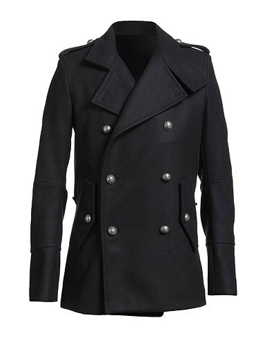 BALMAIN 코트 미드나잇 블루 80% 버진 울, 20% 폴리아미드