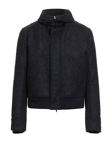 EMPORIO ARMANI Jacket Midnight blue 54% Wool, 28% Polyester, 8% Acrylic, 8% Polyamide, 2% Mohair wool