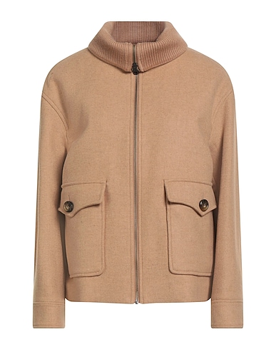 WOOLRICH Coat Beige 40% Wool, 28% Acrylic, 18% Polyester, 14% Polyamide