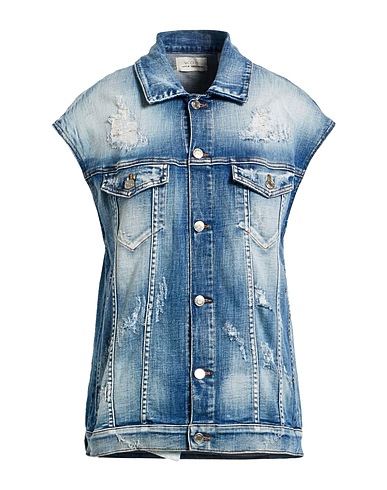 VICOLO Denim jacket Blue 98% Cotton, 2% Elastane