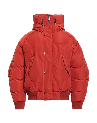 EMPORIO ARMANI Shell jacket Brick red 100% Polyester, Acrylic, Wool, Elastane