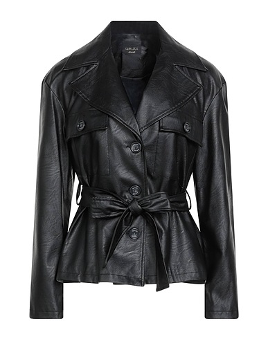 GAUDÌ Jacket JEANS Black 100% Viscose, Polyurethane resin