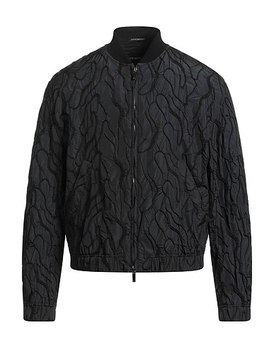 EMPORIO ARMANI Shell jacket Black 100% Polyester, Polyamide, Elastane, Cotton
