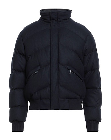 EMPORIO ARMANI Shell jacket Navy blue 67% Wool, 30% Polyamide, 3% Polyester, Virgin Wool, Elastane
