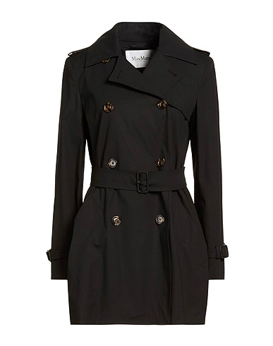 MAX MARA Gabanes y abrigos cruzados Negro 96% Algodón, 4% Elastán