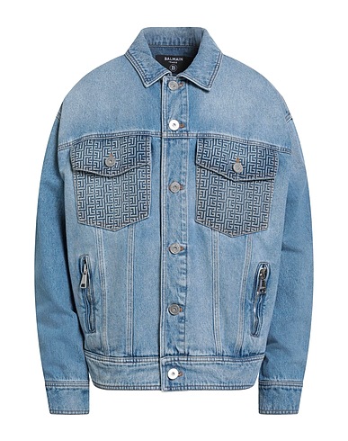 BALMAIN Denim jacket Blue 100% Cotton