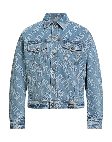 VERSACE JEANS COUTURE Denim jacket Blue 91% Cotton, 8% Polyester, 1% Elastane