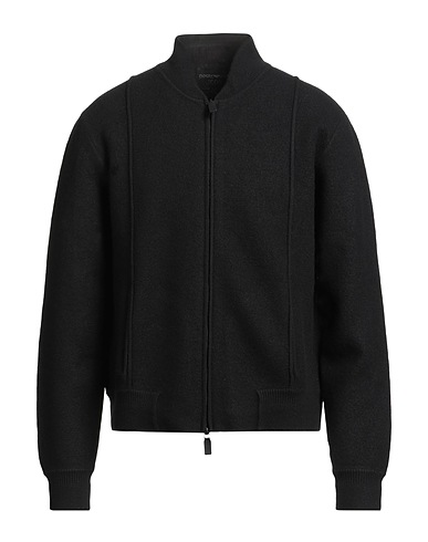 EMPORIO ARMANI Cardigan ICON Black 100% Virgin Wool, Polyamide, Elastane