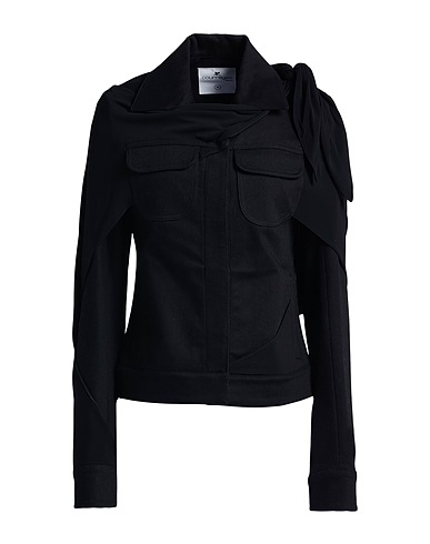 COURRÈGES Denim jacket Black 98% Cotton, 2% Elastane, Viscose