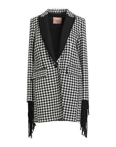 TWINSET Mantel Schwarz 70% Wolle, 25% Polyamid, 5% Andere Fasern, Polyester, Elastan