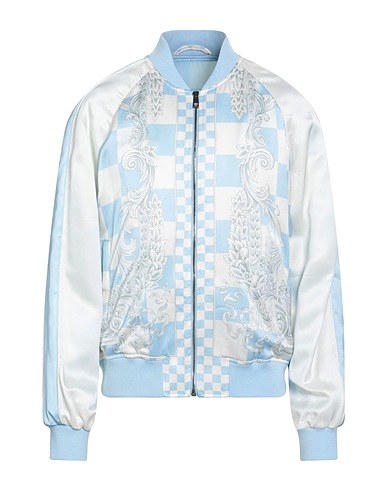 VERSACE Bomber Sky blue 100% Viscose, Elastane, Polyamide, Cotton