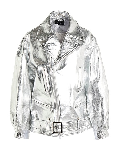 SIMONE ROCHA Biker jacket Silver 100% Lambskin